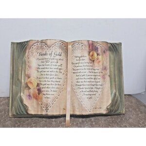 Books of Love "Bands of Gold" by Judith Bond 12"x7" Faux Book decor 1994 FLAW